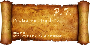 Pratscher Teréz névjegykártya